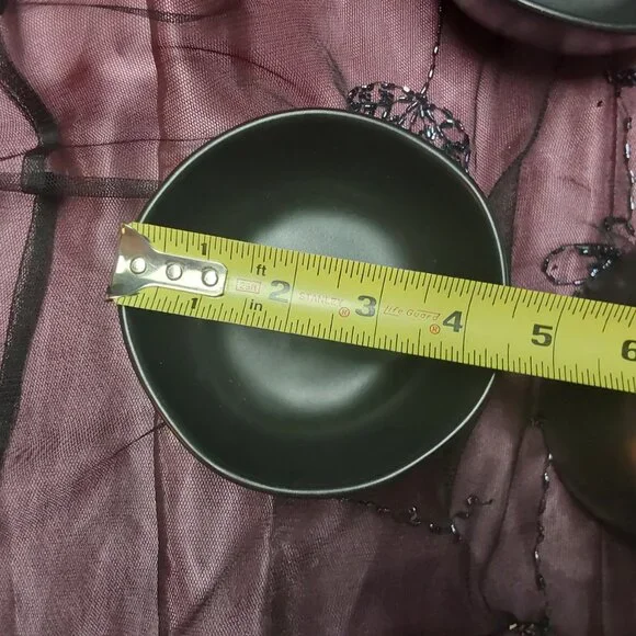 Hearth & Hand 4.5 inch matte glaze black earthenware bowls NWT - Picture 2 of 5